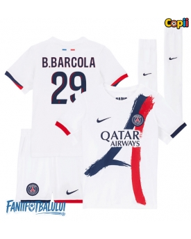 Paris Saint-Germain Bradley Barcola #29 Echipament de Fotbal Replică 2025-26 Copii Deplasare (+ Șorturi)